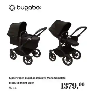 Van Asten BabySuperstore Kinderwagen Bugaboo Donkey5 Mono Complete Black/Midnight Black aanbieding