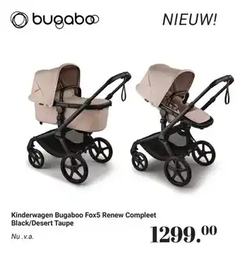 Van Asten BabySuperstore Kinderwagen Bugaboo Fox5 Renew Compleet Black/Desert Taupe aanbieding