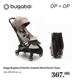 Van Asten BabySuperstore Buggy Bugaboo Butterfly Complete Black/Desert Taupe aanbieding