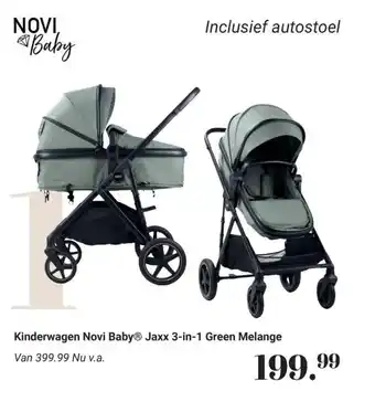 Van Asten BabySuperstore Kinderwagen Novi Baby Jaxx 3 in 1 Green Melange aanbieding