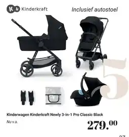 Van Asten BabySuperstore Kinderwagen Kinderkraft Newly 3 in 1 Pro Classic Black aanbieding