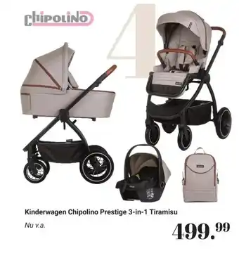Van Asten BabySuperstore Kinderwagen Chipolino Prestige 3 in 1 Tiramisu aanbieding