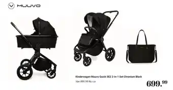 Van Asten BabySuperstore Kinderwagen Muuvo Quick SE2 2 in 1 Set Chronium Black aanbieding