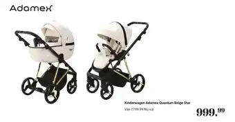 Van Asten BabySuperstore Kinderwagen Adamex Quantum Beige Star aanbieding