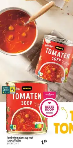Jumbo Jumbo tomatensoep met soepballetjes aanbieding