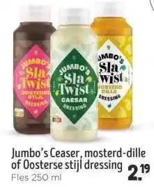 Jumbo Jumbo's Ceaser, mosterd-dille of Oosterse stijl dressing aanbieding