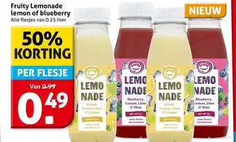 Hoogvliet Fruity Lemonade lemon of blueberry aanbieding
