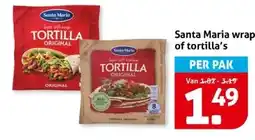Hoogvliet Santa Maria wraps of tortilla's aanbieding