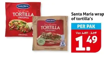 Hoogvliet Santa Maria wraps of tortilla's aanbieding