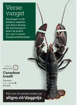Sligro Canadese kreeft aanbieding