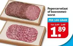 Hoogvliet Pepercervelaat of boerenmet- worst aanbieding