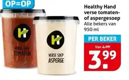 Hoogvliet Healthy Hand verse tomaten- of aspergesoep aanbieding