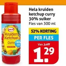 Hoogvliet Hela kruiden ketchup curry 30% suiker aanbieding