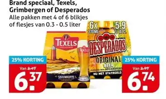 Hoogvliet Brand speciaal, Texels, Grimbergen of Desperados aanbieding