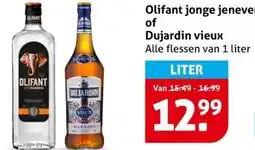 Hoogvliet Olifant jonge jenever of Dujardin vieux aanbieding