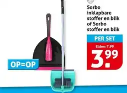 Hoogvliet Sorbo inklapbare stoffer en blik of Sorbo stoffer en blik aanbieding