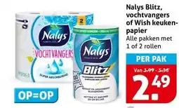 Hoogvliet Nalys Blitz, vochtvangers of Wish keuken- papier aanbieding