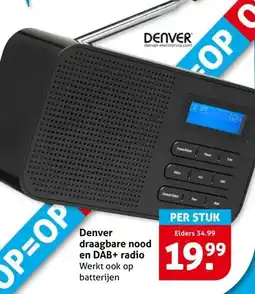 Hoogvliet Denver draagbare nood en DAB+ radio aanbieding