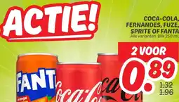 Dekamarkt COCA-COLA, FERNANDES, FUZE, SPRITE OF FANTA aanbieding