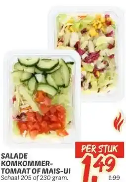 Dekamarkt SALADE KOMKOMMER- TOMAAT OF MAIS-UI aanbieding