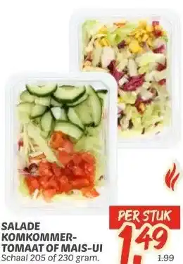 Dekamarkt SALADE KOMKOMMER- TOMAAT OF MAIS-UI aanbieding