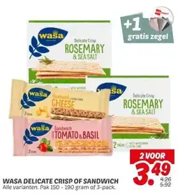 Dekamarkt WASA DELICATE CRISP OF SANDWICH aanbieding