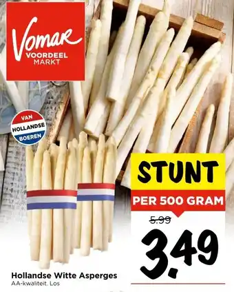 Vomar Voordeelmarkt Hollandse Witte Asperges aanbieding