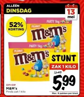 Vomar Voordeelmarkt M&M's Pinda zak aanbieding