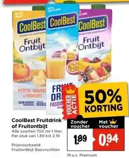 Vomar Voordeelmarkt CoolBest Fruitdrink' of Fruitontbijt aanbieding