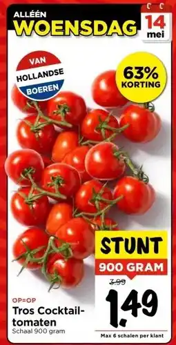 Vomar Voordeelmarkt Tros Cocktail- tomaten aanbieding