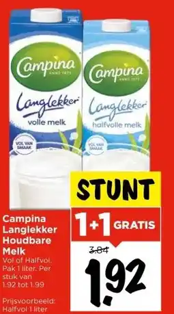 Vomar Voordeelmarkt Campina Langlekker Houdbare Melk aanbieding