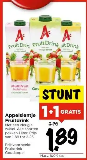 Vomar Voordeelmarkt Appelsientje Fruitdrink aanbieding