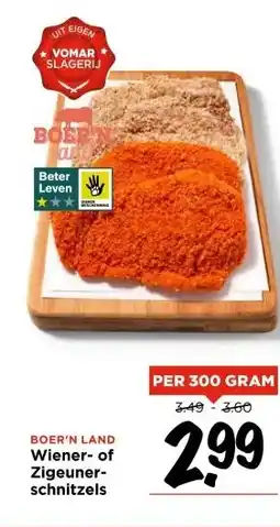 Vomar Voordeelmarkt BOER'N LAND Wiener- of Zigeuner- schnitzels aanbieding