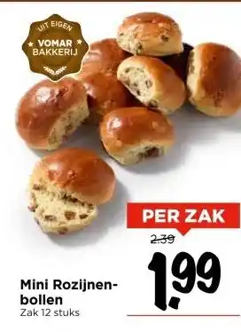 Vomar Voordeelmarkt Mini Rozijnen- bollen aanbieding