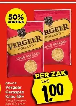 Vomar Voordeelmarkt Vergeer Geraspte Kaas 48+ aanbieding