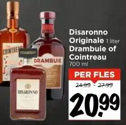 Vomar Voordeelmarkt Disaronno Originale 1 liter Drambuie of Cointreau aanbieding