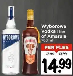 Vomar Voordeelmarkt Wyborowa Vodka 1 liter of Amarula 700 ml aanbieding
