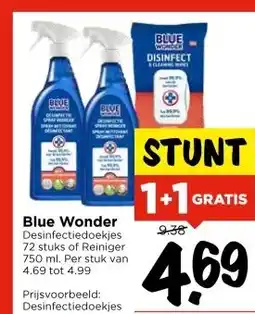 Vomar Voordeelmarkt Blue Wonder Desinfectiedoekjes aanbieding