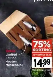 Vomar Voordeelmarkt Limited Edition Houten Messenblok aanbieding