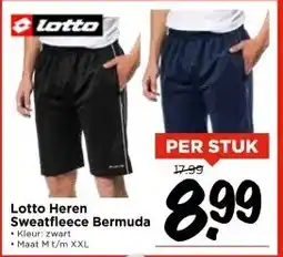 Vomar Voordeelmarkt Lotto Heren Sweatfleece Bermuda aanbieding