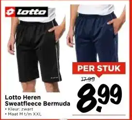 Vomar Voordeelmarkt Lotto Heren Sweatfleece Bermuda aanbieding