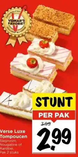 Vomar Voordeelmarkt Verse Luxe Tompoucen aanbieding