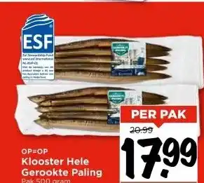 Vomar Voordeelmarkt Klooster Hele Gerookte Paling aanbieding