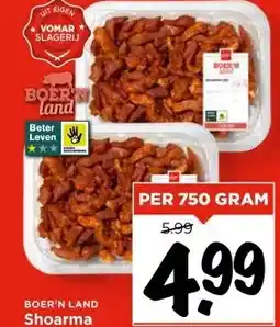 Vomar Voordeelmarkt BOER'N LAND Shoarma aanbieding