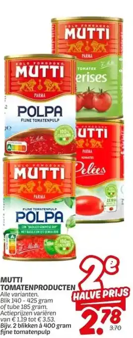 Dekamarkt MUTTI TOMATENPRODUCTEN aanbieding
