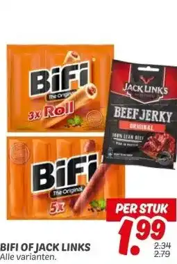 Dekamarkt BIFI OF JACK LINKS aanbieding