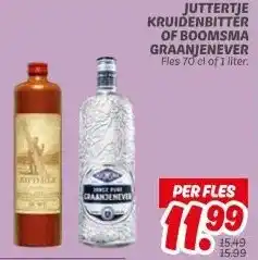 Dekamarkt JUTTERTJE KRUIDENBITTER OF BOOMSMA GRAANJENEVER aanbieding