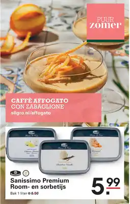 Sligro Sanissimo Premium Room en sorbetijs aanbieding