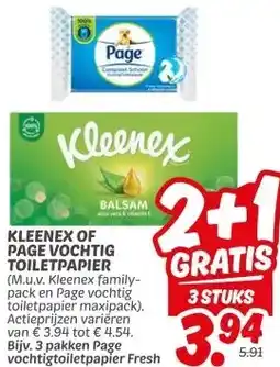 Dekamarkt KLEENEX OF PAGE VOCHTIG TOILETPAPIER aanbieding