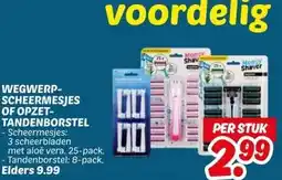 Dekamarkt WEGWERP- SCHEERMESJES OF OPZET- TANDENBORSTEL aanbieding